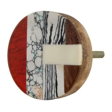 Multicolor Resin And Wood Cabinet Knob